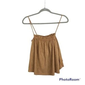 The Korner faux suede style spaghetti strap in brown size S NWT